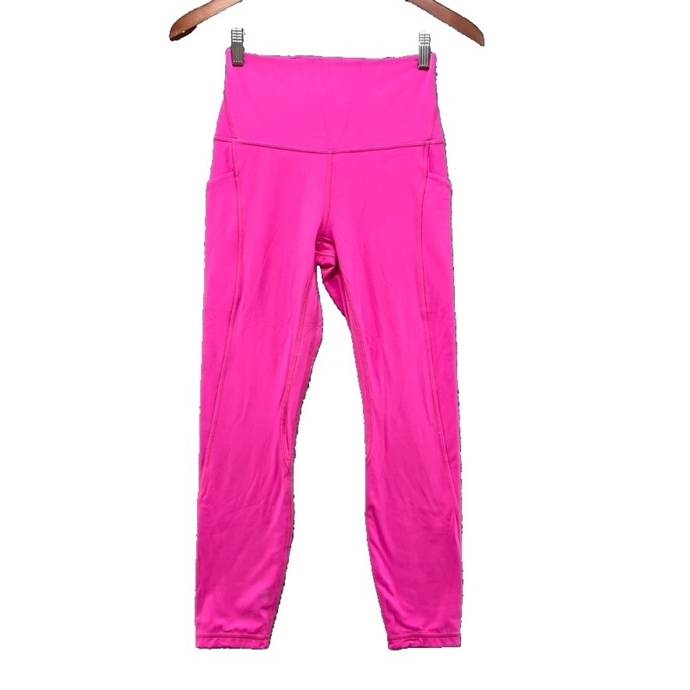 Lululemon Align High Rise Leggings Womens 6 Bright Pink Active Yoga Workout Gym‎